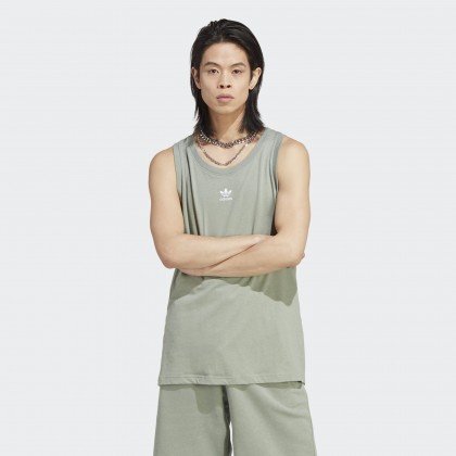ر- adidas Mens' Essentials+ Made With Hemp Tank Top - Green