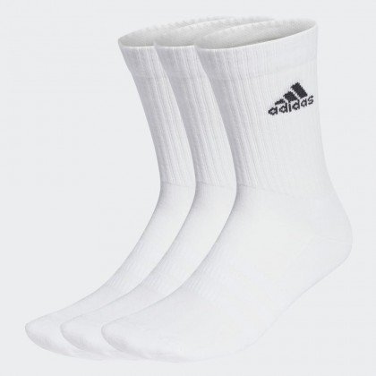 Adidas Unisex Cushioned Crew Socks (3 Pairs) - جوارب اديداس (3 أزواج) للجنسين لون أبيض