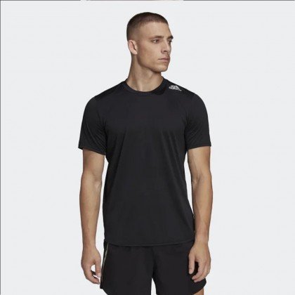 adidas Mens' Designed 4 Running Tee - Black- تيشيرت اديداس ديزايند فور راننينغ للرجال لون أسود